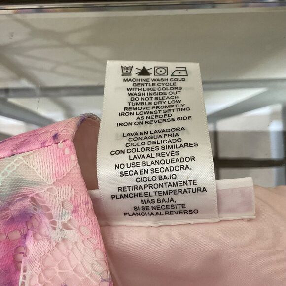 Bonnie Jean Girl size 12 Embroidered Lace sleeveless bow Dress lined Pink - Picture 9 of 9